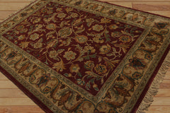 6x9 Burgundy, Gold, Green Color Machine Made Oushak 100% New Zealand wool Antique finished Traditional Oriental Rug