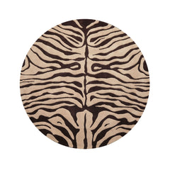 Tishomingo Multi Size Modern Zebra Print Beige Wool LoomBloom Hand Tufted Oriental Style Rug