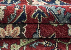 9x12 Rust, Red, Blue Color Hand Knotted Oushak Wool Transitional Oriental Rug