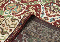 9x12 Rust, Lime, Ivory Color Hand Knotted Oushak Wool Arts and Crafts Oriental Rug