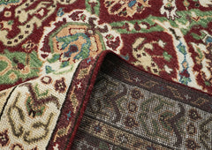 9x12 Rust, Lime, Ivory Color Hand Knotted Oushak Wool Transitional Oriental Rug