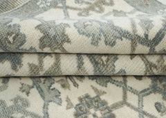 8x10 Ivory, Gray, Beige Color Hand Knotted Oushak Wool Transitional Oriental Rug