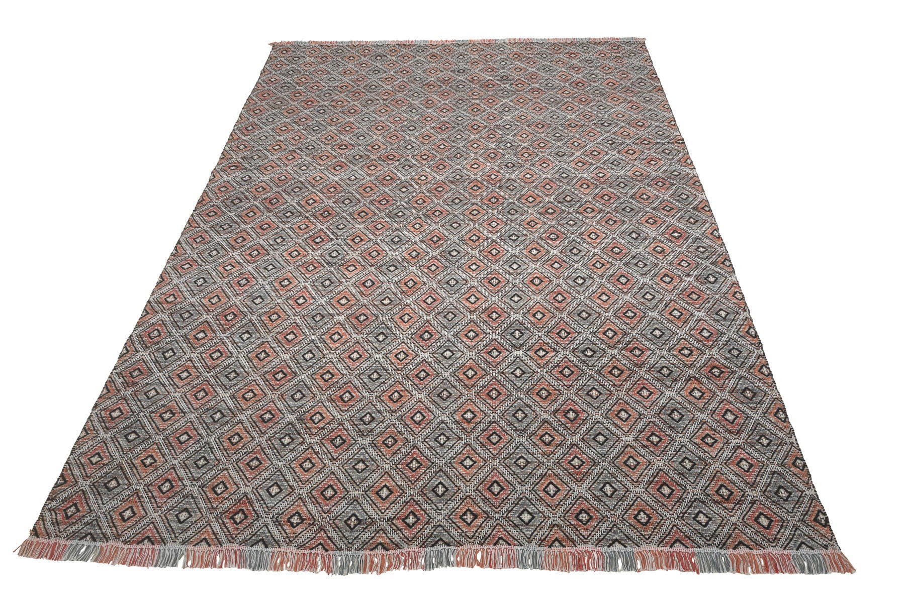 Multi Size Black Coral Ivory Color Hand Woven  Wool Modern & Contemporary Oriental Rug