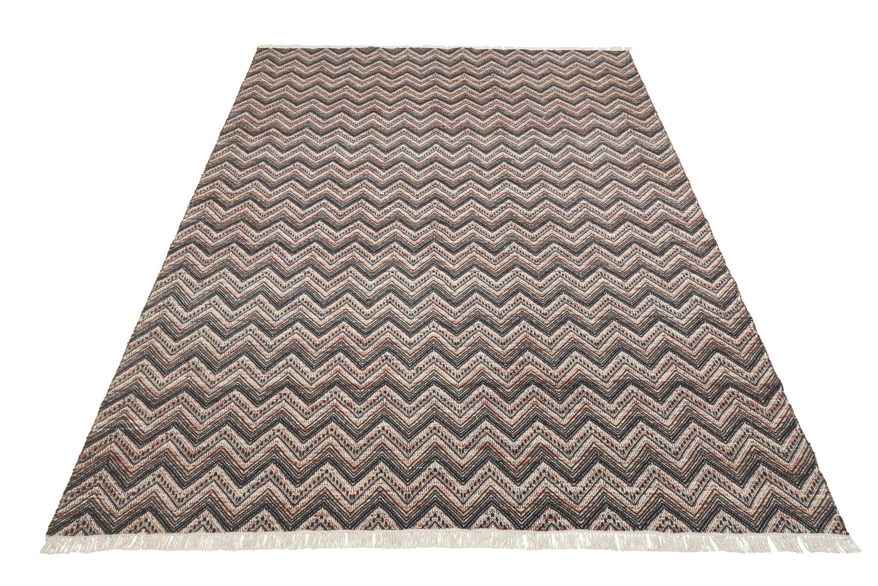 Multi Size Black Ivory Rust Color Hand Woven  Wool Modern & Contemporary Oriental Rug