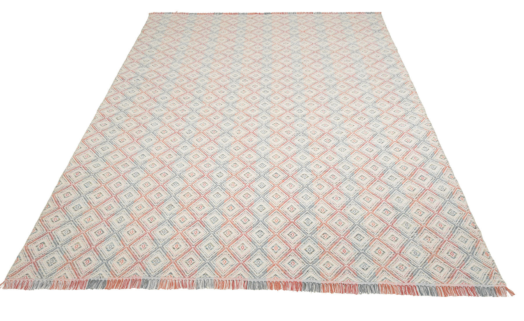 Multi Size White Coral Slate grey Color Hand Woven  Wool Modern & Contemporary Oriental Rug