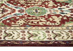 9x12 Rust, Lime, Ivory Color Hand Knotted Oushak Wool Arts and Crafts Oriental Rug