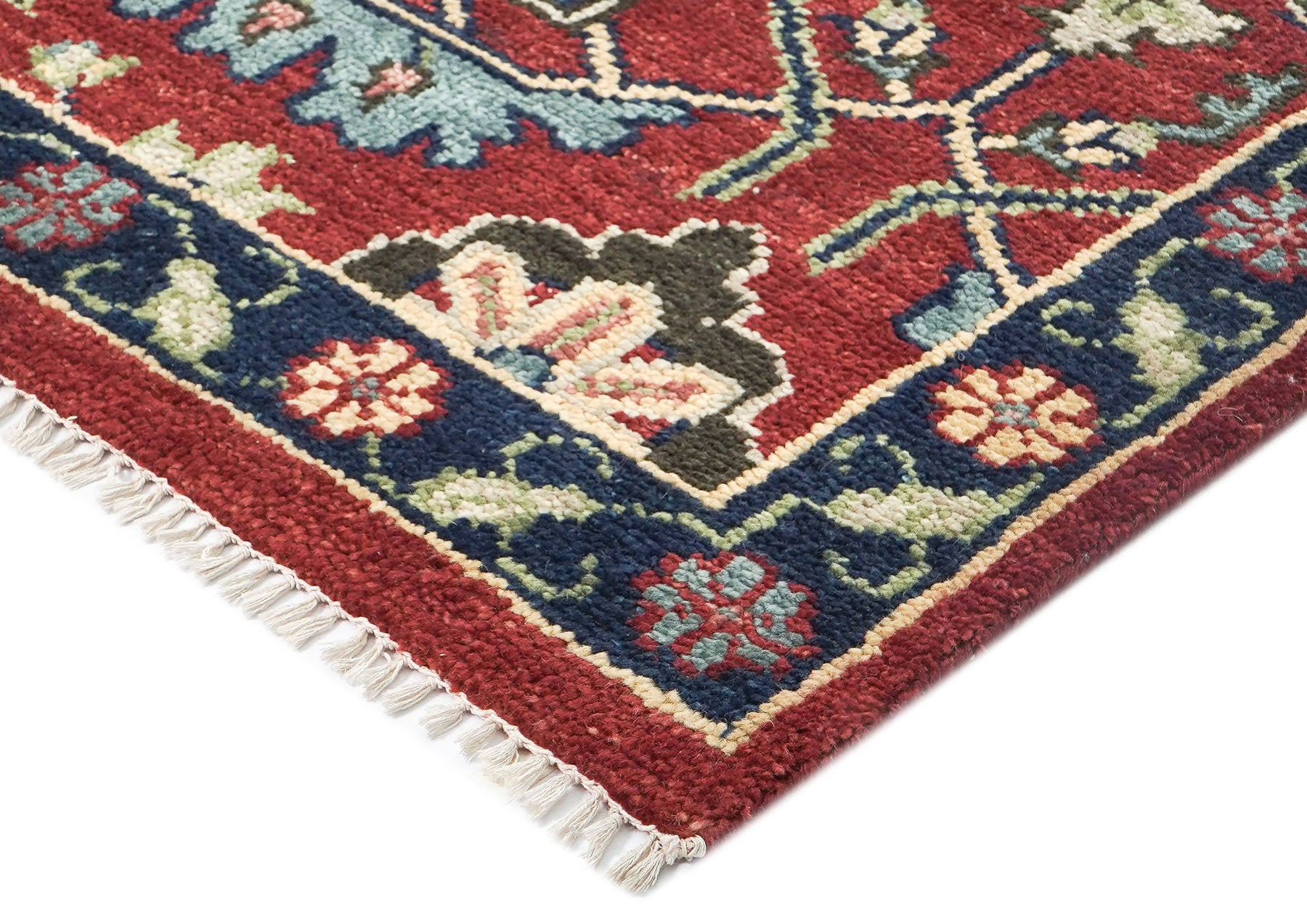 9x12 Rust, Sage, Blue Color Hand Knotted Oushak Wool Transitional Oriental Rug
