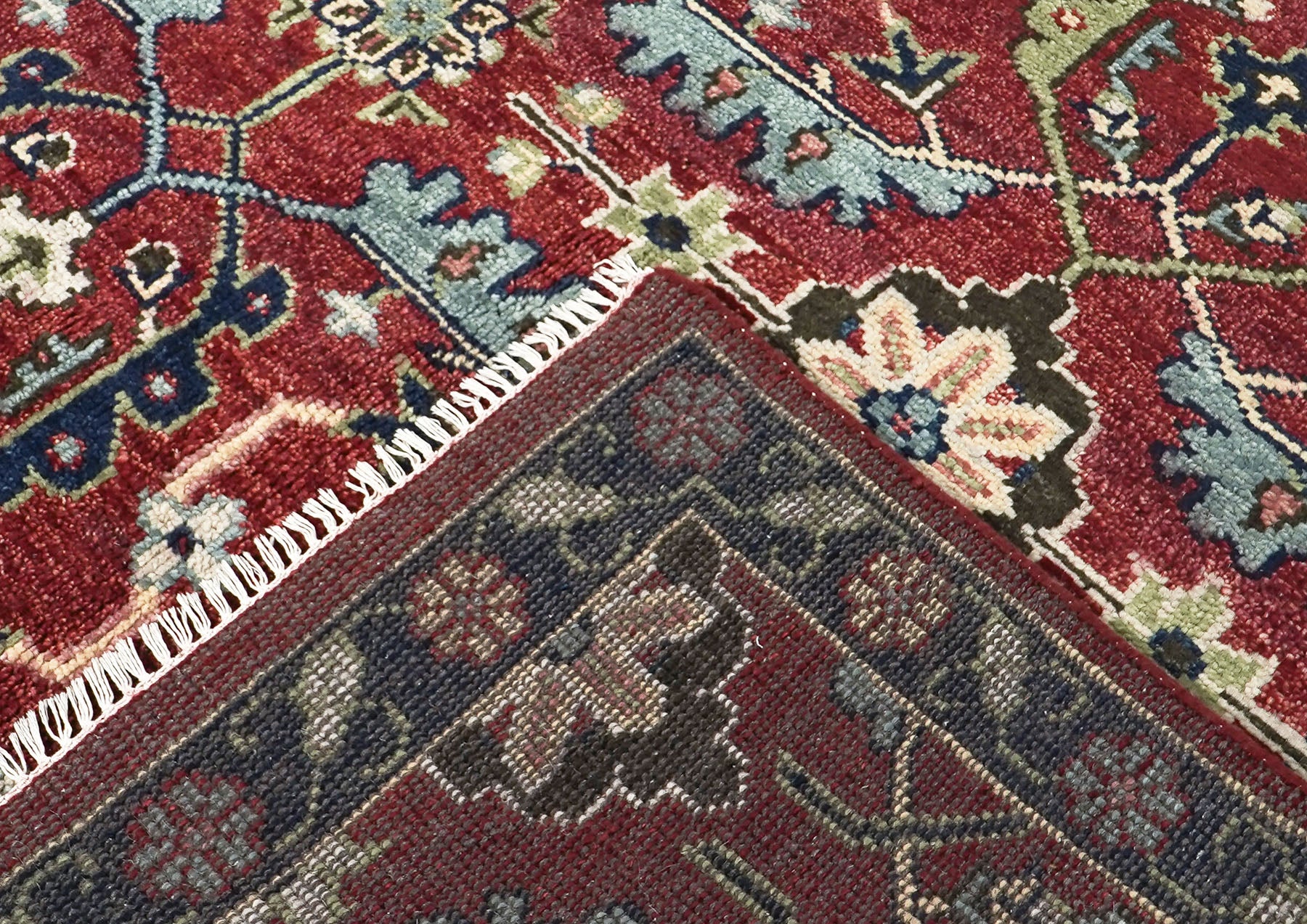 9x12 Rust, Sage, Blue Color Hand Knotted Oushak Wool Transitional Oriental Rug