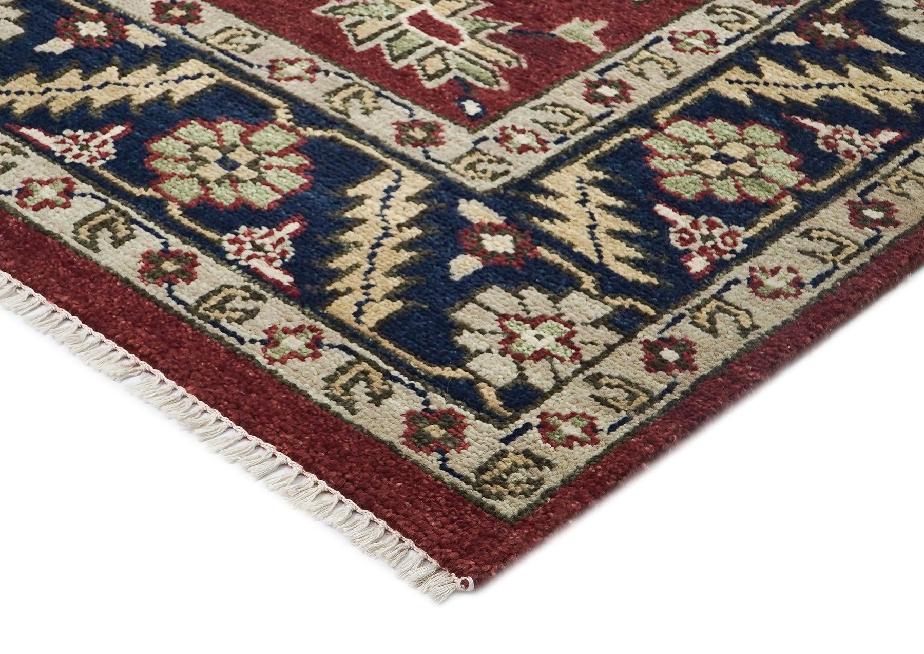 9x12 Rust, Navy, Beige Color Hand Knotted Oushak Wool Traditional Oriental Rug