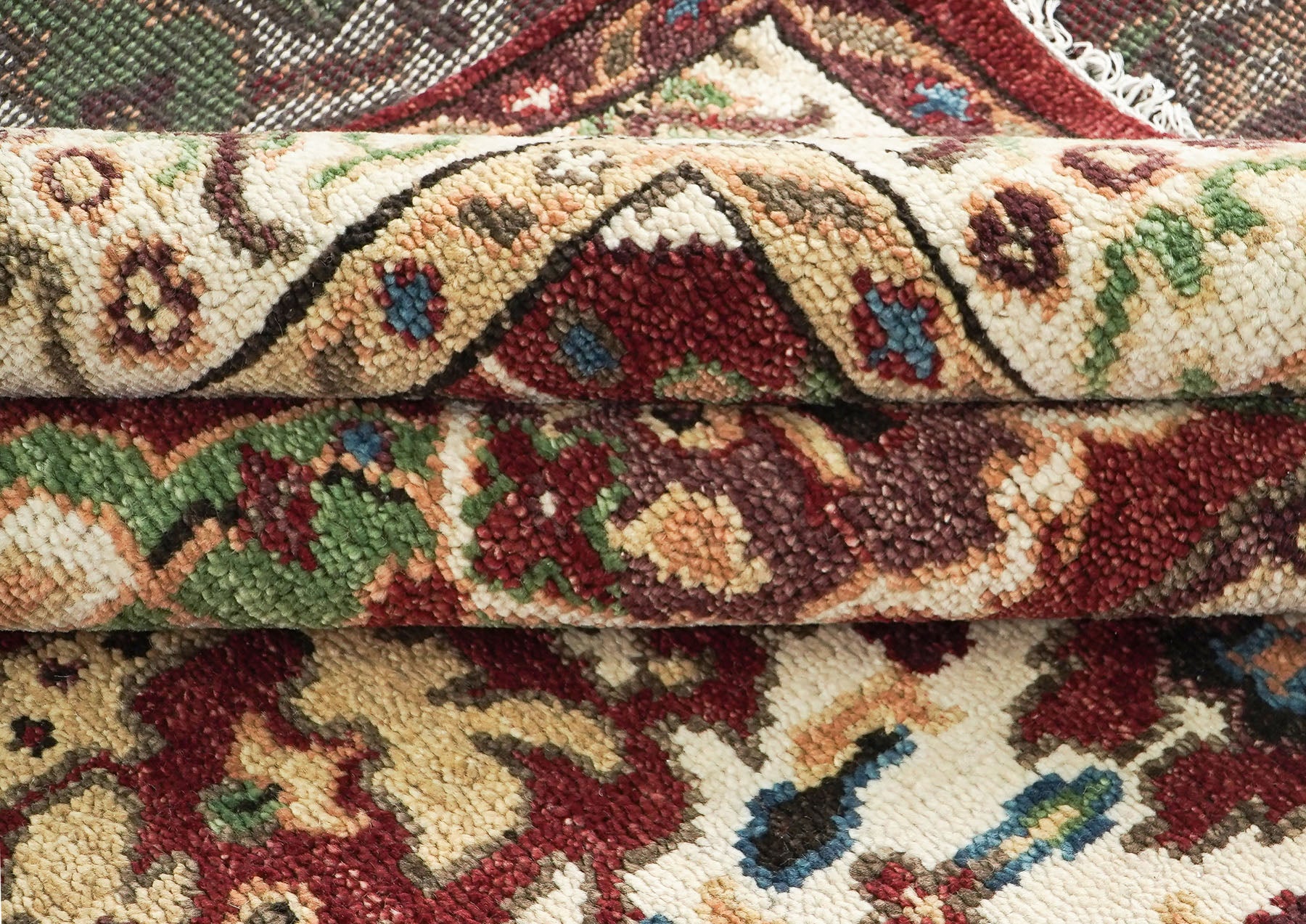 9x12 Rust, Lime, Ivory Color Hand Knotted Oushak Wool Arts and Crafts Oriental Rug