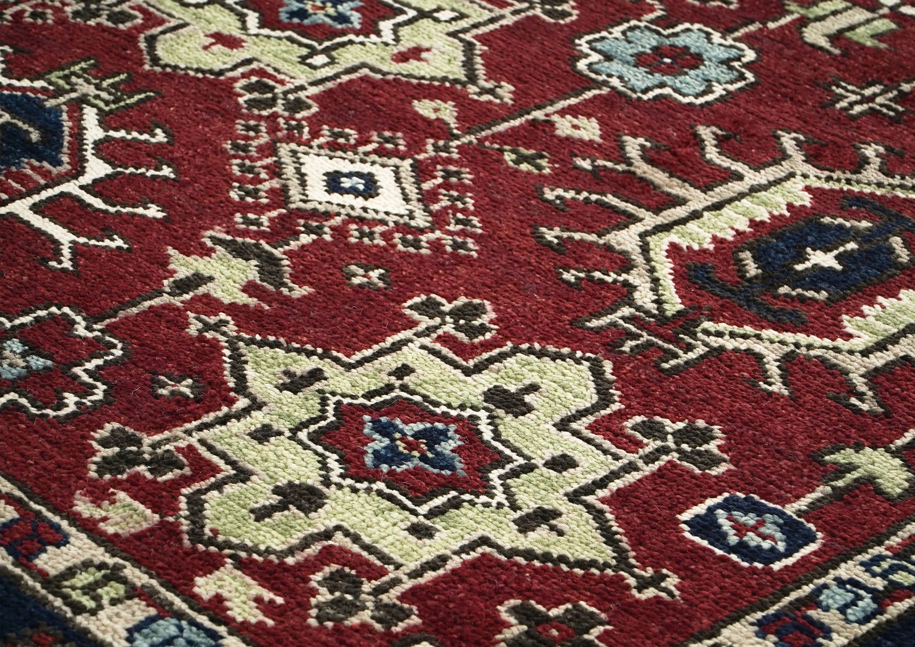 9x12 Rust, Navy, Beige Color Hand Knotted Oushak Wool Transitional Oriental Rug