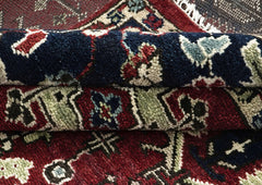 9x12 Rust, Navy, Beige Color Hand Knotted Oushak Wool Transitional Oriental Rug