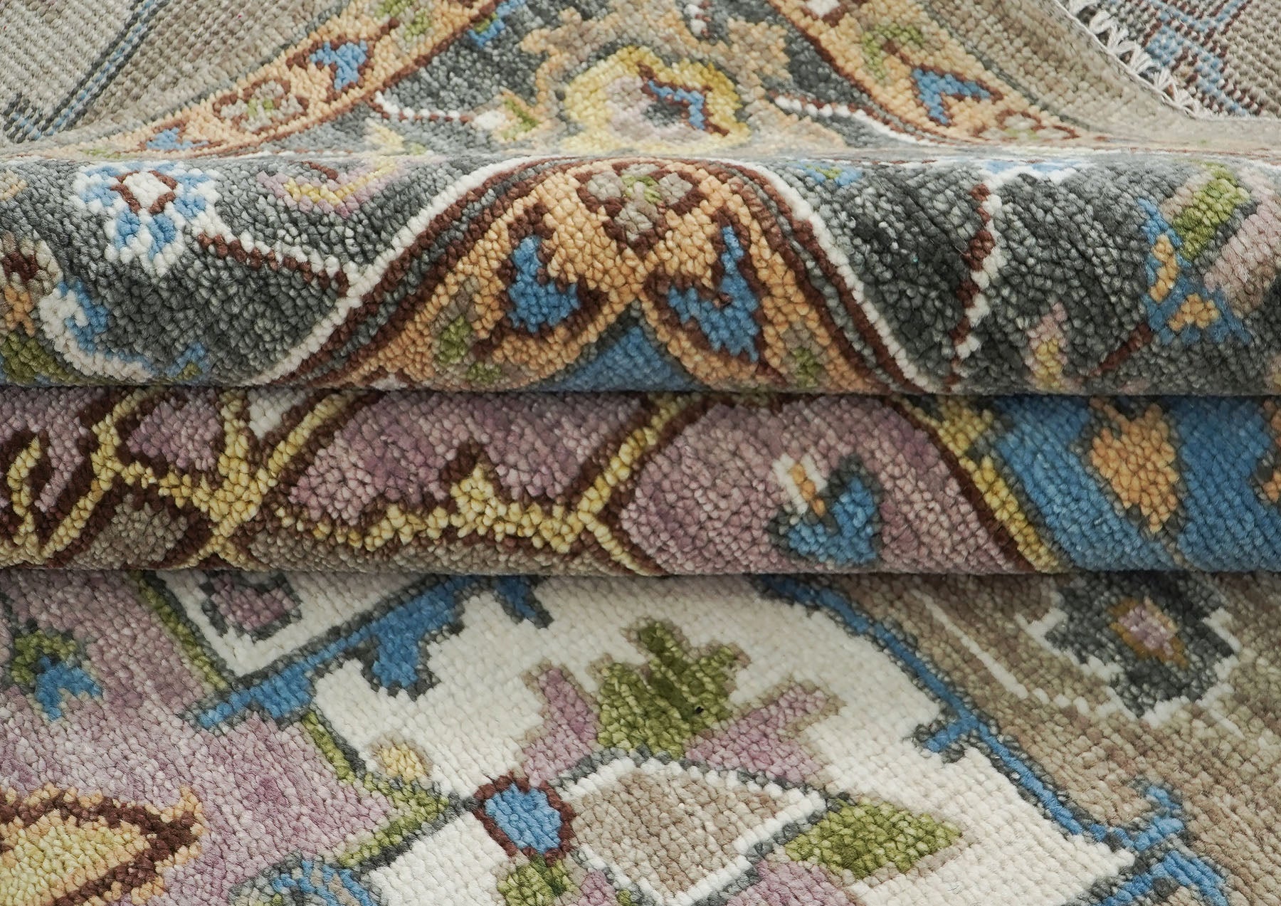 9x12 Beige, Tan, Ivory Color Hand Knotted Oushak Wool  Oriental Rug