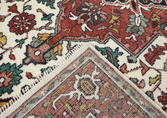 9x12 Ivory, Rose, Rust Color Hand Knotted Oushak Wool  Oriental Rug