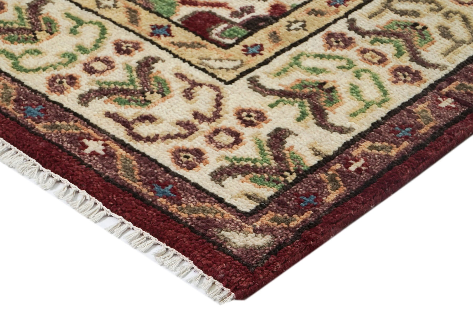 9x12 Rust, Lime, Ivory Color Hand Knotted Oushak Wool Transitional Oriental Rug
