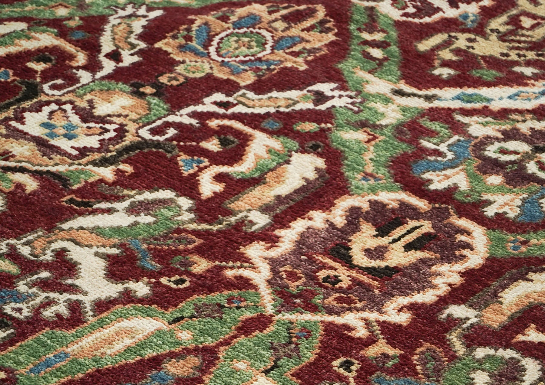 9x12 Rust, Lime, Ivory Color Hand Knotted Oushak Wool Transitional Oriental Rug