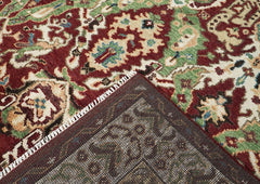 9x12 Rust, Lime, Ivory Color Hand Knotted Oushak Wool Transitional Oriental Rug