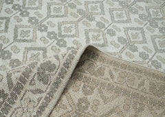 9x12 Gray, Beige, Multi Color Hand Knotted Oushak Wool Transitional Oriental Rug