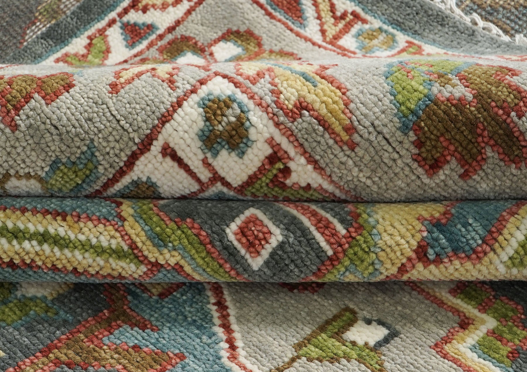 10x14 Gray, Ivory, Brown Color Hand Knotted Oushak Wool  Oriental Rug