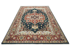 10x14 Green, Rust, Beige Color Hand Knotted Oushak Wool  Oriental Rug