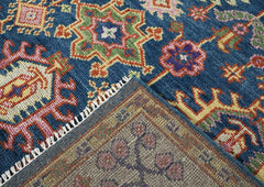 8x10 Navy, Gray, Biege Color Hand Knotted Oushak Wool Arts & Crafts Oriental Rug