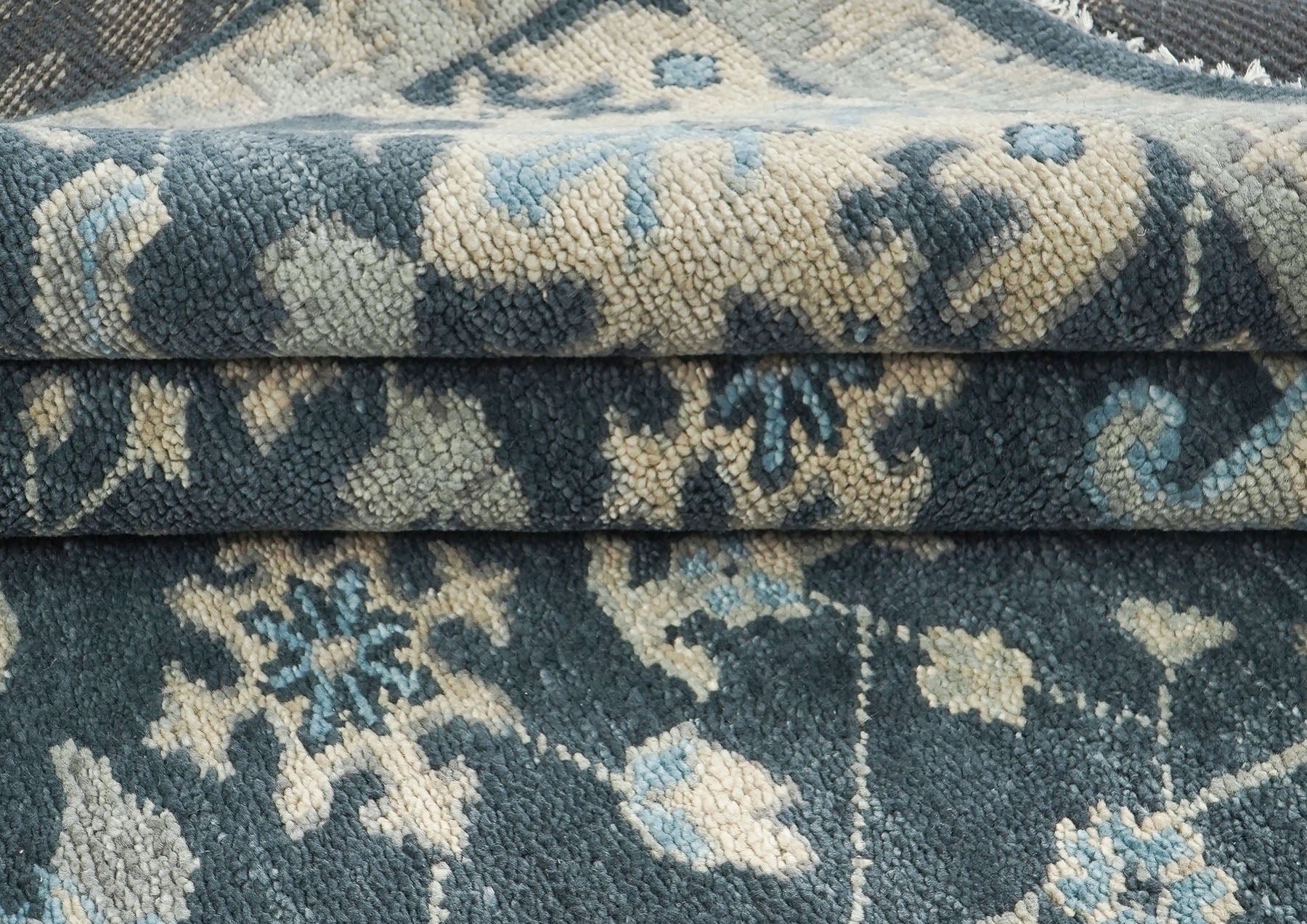 8x10 Slate, Gray, Beige Color Hand Knotted Oushak Wool Arts & Crafts Oriental Rug