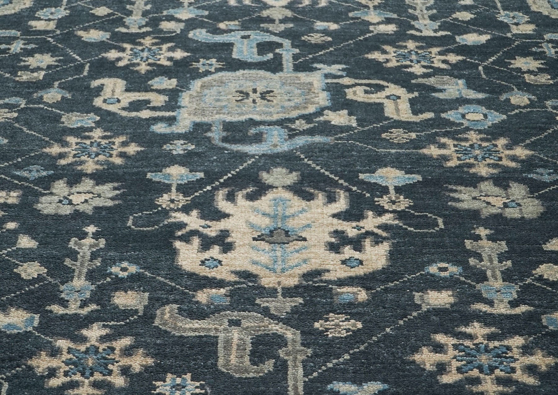 8x10 Slate, Gray, Beige Color Hand Knotted Oushak Wool Arts & Crafts Oriental Rug