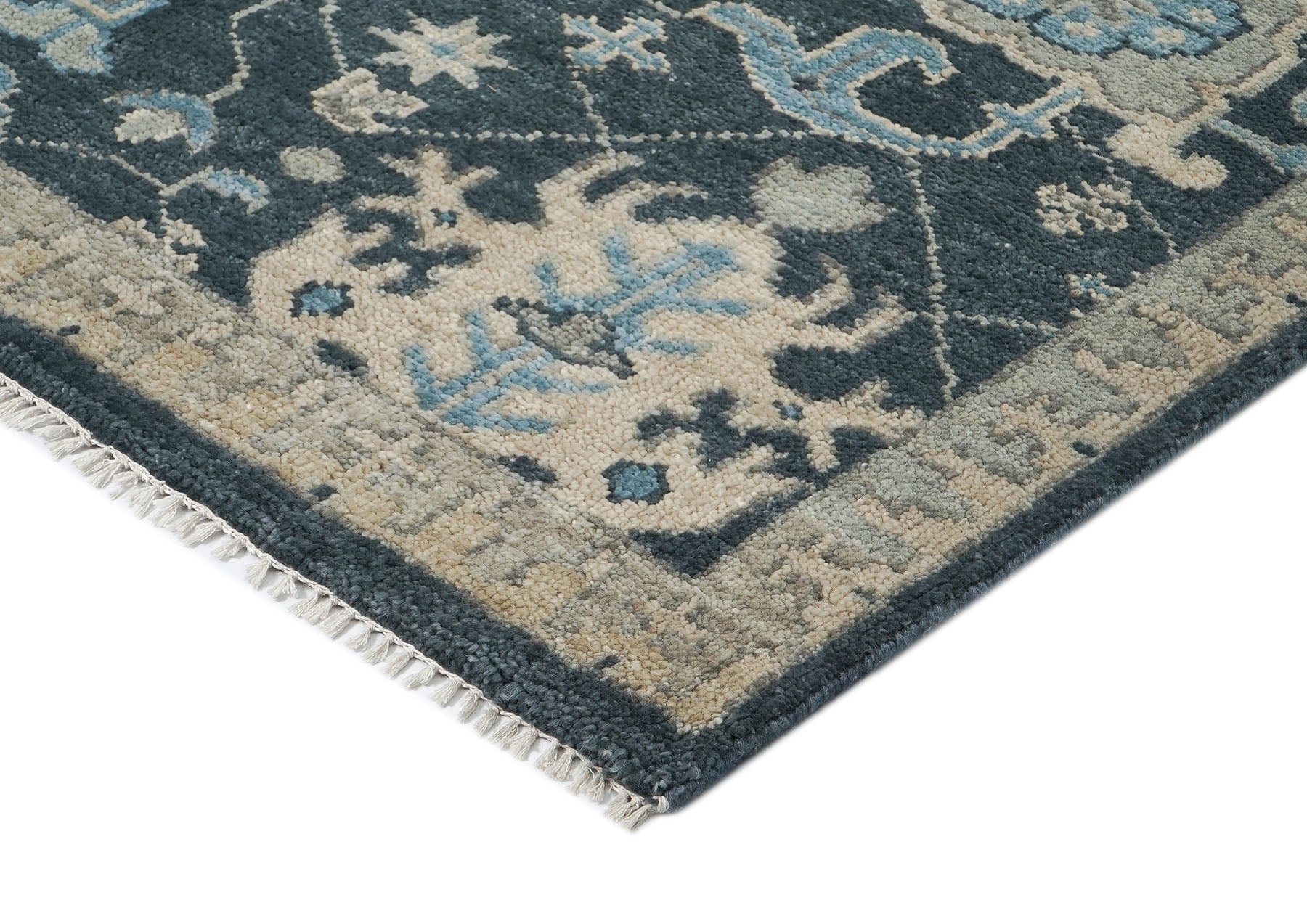 8x10 Slate, Gray, Beige Color Hand Knotted Oushak Wool Arts & Crafts Oriental Rug