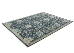 8x10 Slate, Gray, Beige Color Hand Knotted Oushak Wool Arts & Crafts Oriental Rug