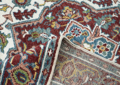 8x10 Ivory, Maroon, Blush Color Hand Knotted Oushak Wool Traditional Oriental Rug