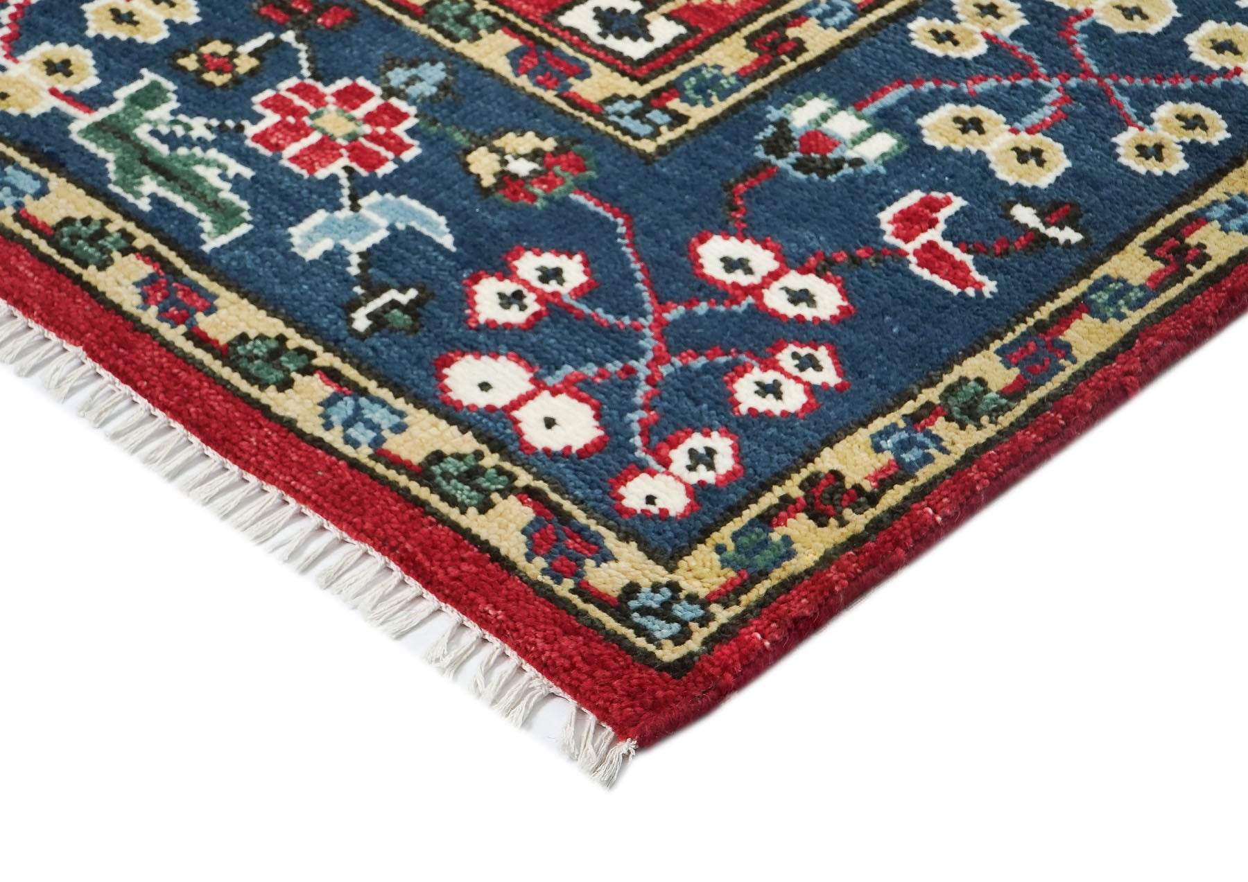 8x10 Red, Navy, Gold Color Hand Knotted Oushak Wool Arts & Crafts Oriental Rug