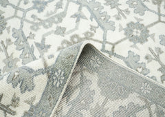 8x10 Ivory, Gray, Beige Color Hand Knotted Oushak Wool Transitional Oriental Rug