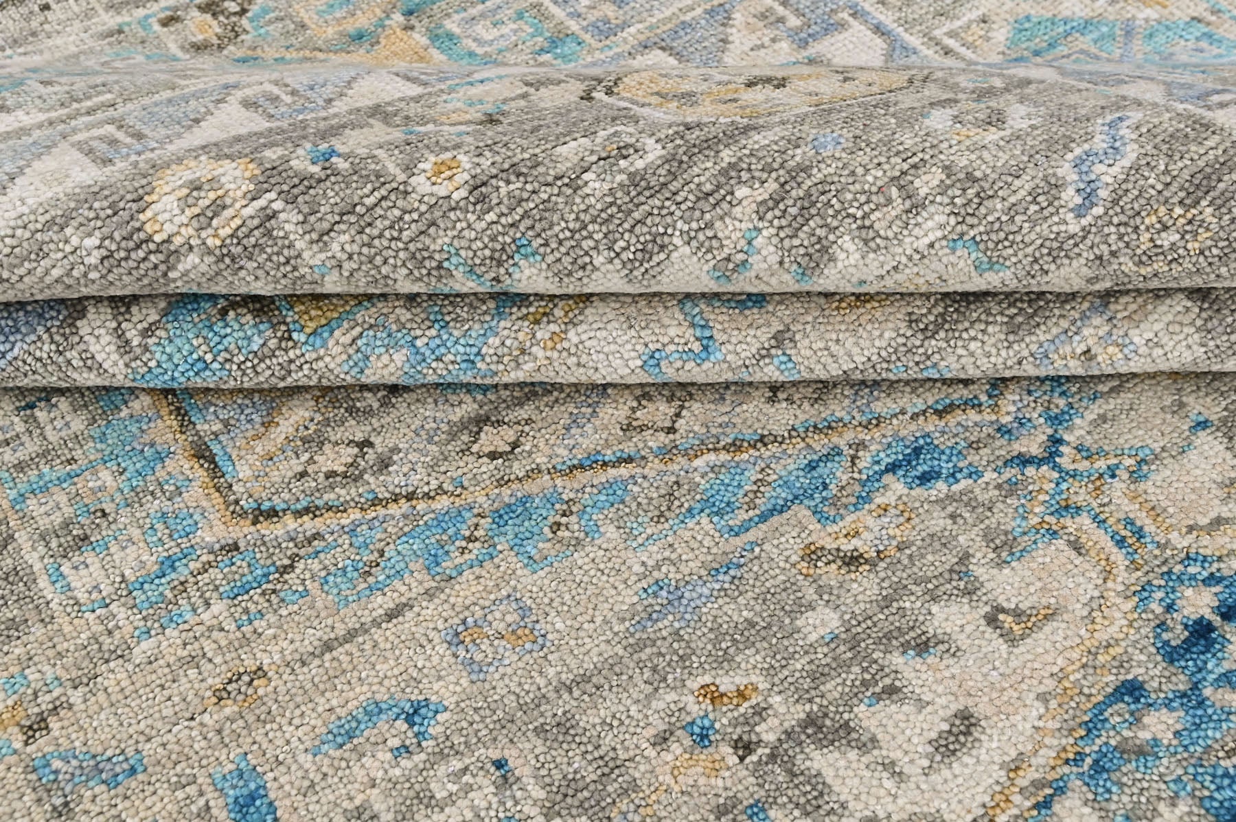 Gray 8x10'2'' Oushak Southwestern Hand Knotted Wool Oriental Area Rug