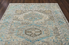 Gray 8x10'2'' Oushak Southwestern Hand Knotted Wool Oriental Area Rug