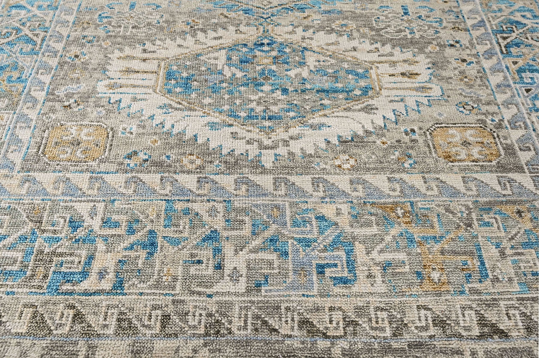 Gray 8x10'2'' Oushak Southwestern Hand Knotted Wool Oriental Area Rug