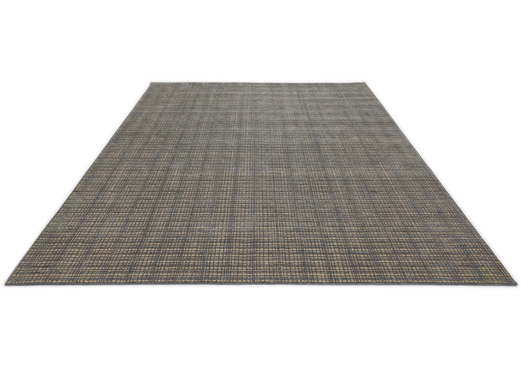 8x10 Tan, Dark gray, Color Hand Loomed  Wool & Jute Modern & Contemporary Oriental Rug