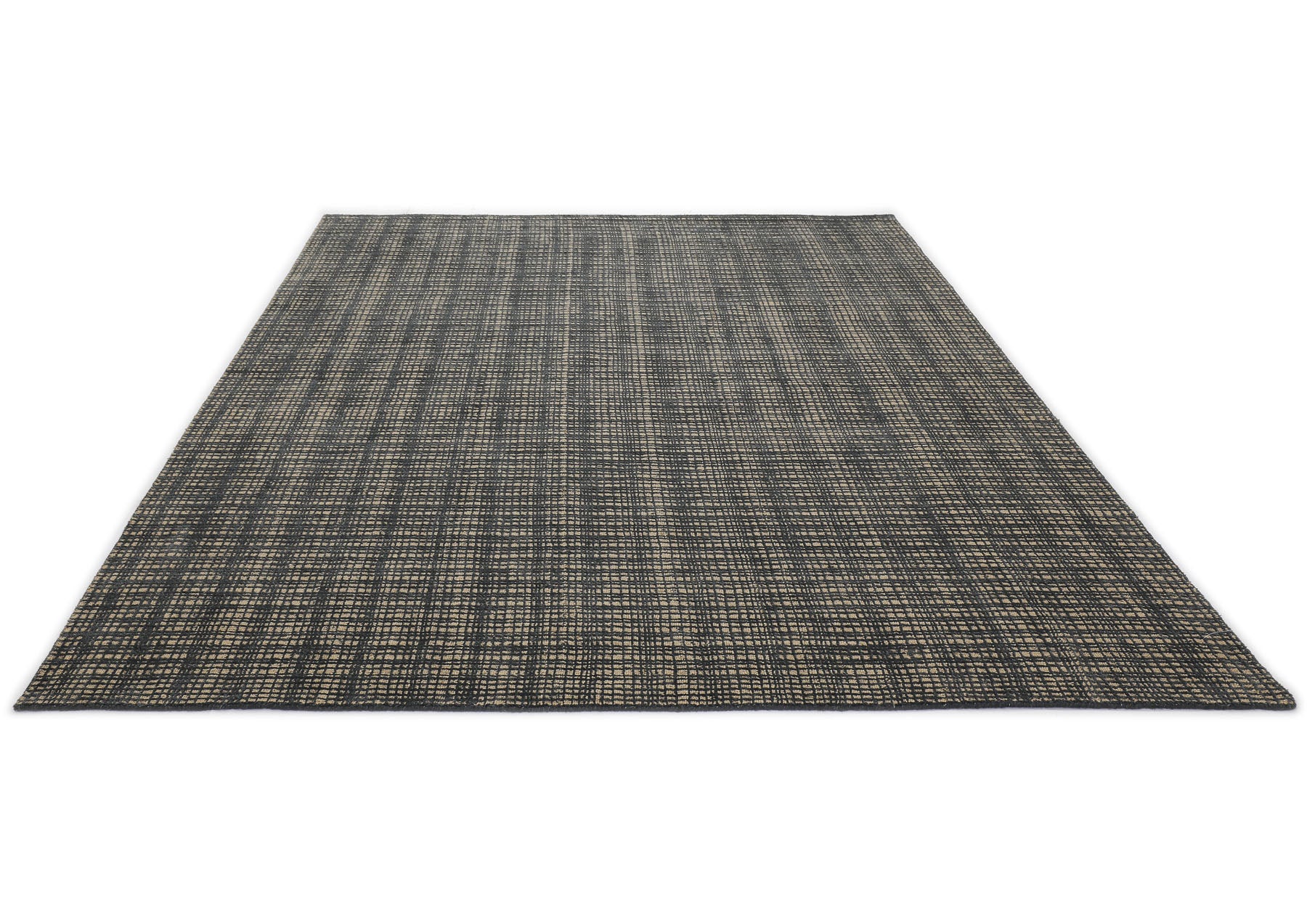 8x10 Tan, Black, Color Hand Loomed  Wool & Jute Modern & Contemporary Oriental Rug