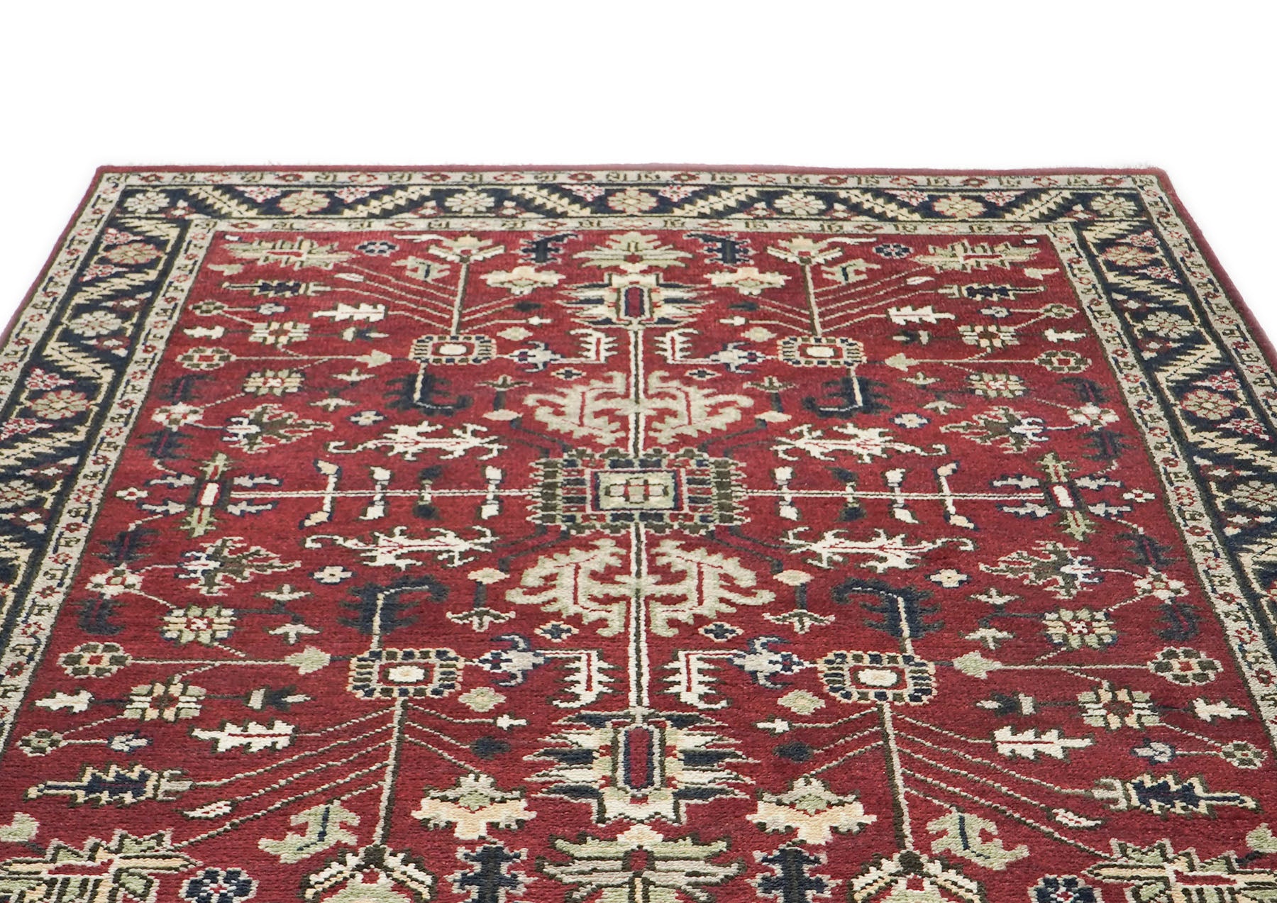 8x10 Rust, Gray, Beige Color Hand Knotted Oushak Wool Traditional Oriental Rug