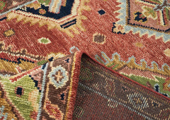 5x8 Rose, Gold, Lime Color Hand Knotted Oushak Wool Arts & Crafts Oriental Rug