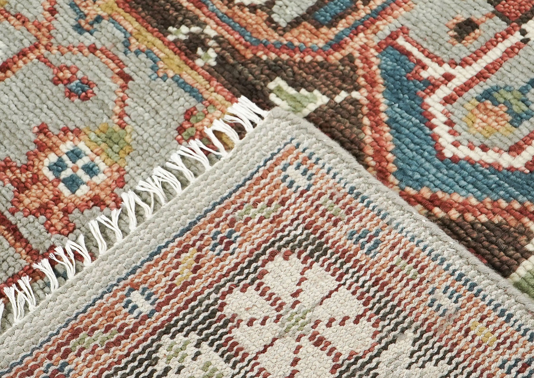 5x8 Mint, Teal, Brown Color Hand Knotted Oushak Wool Traditional Oriental Rug