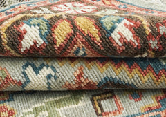 5x8 Mint, Teal, Brown Color Hand Knotted Oushak Wool Traditional Oriental Rug