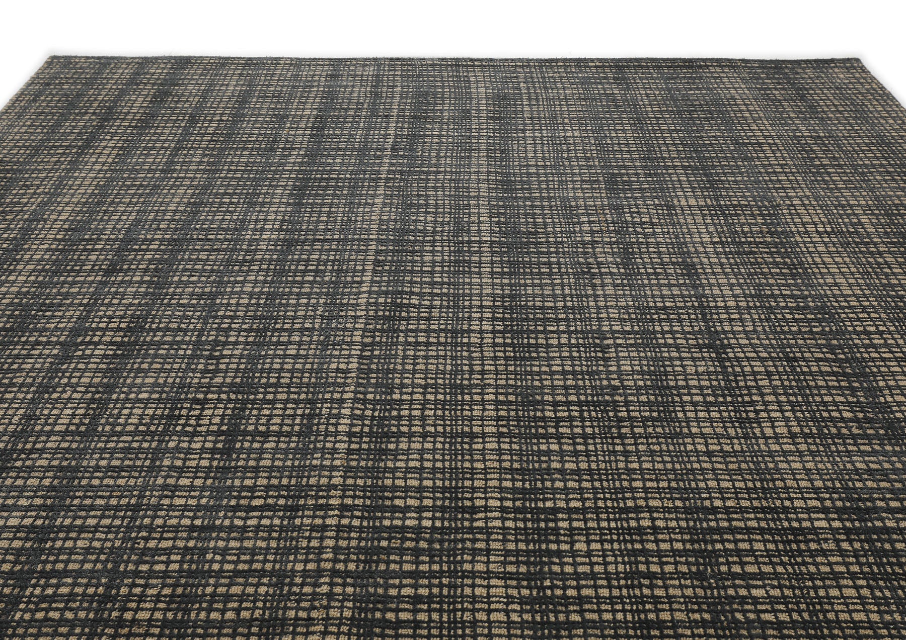 8x10 Tan, Black, Color Hand Loomed  Wool & Jute Modern & Contemporary Oriental Rug