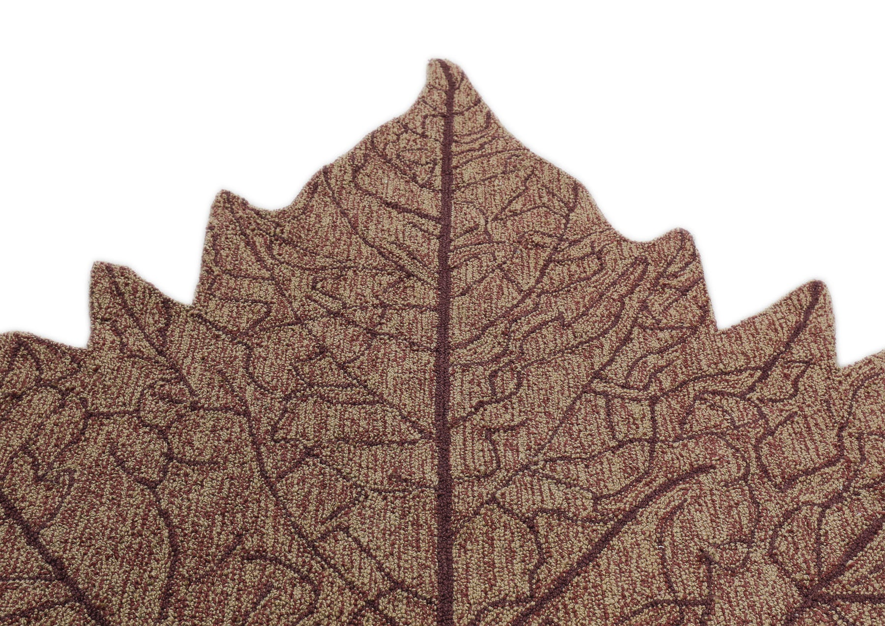 Multi Size Tan Rust Maroon Color Hand Hooked Leaf Jute loop Contemporary Oriental Rug