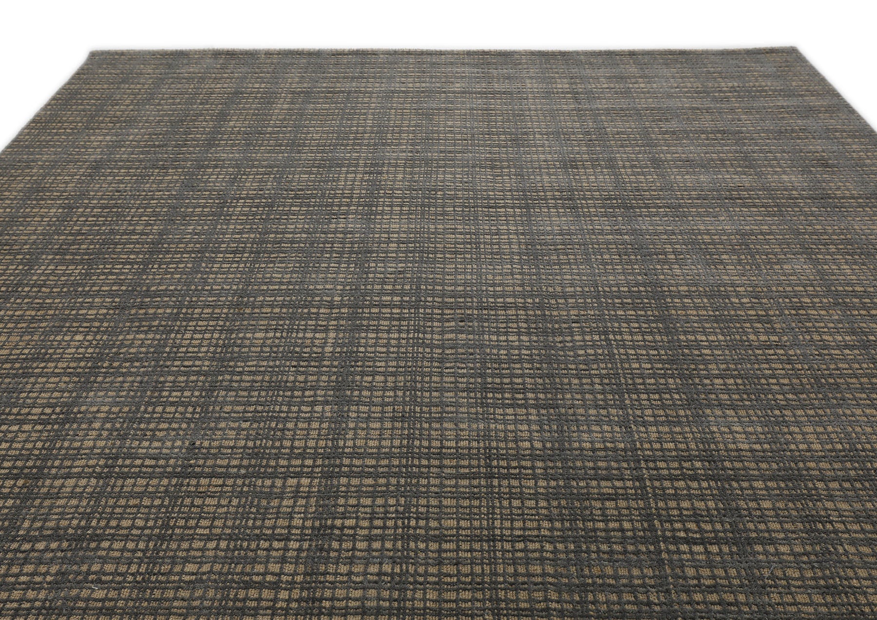 8x10 Tan, Dark gray, Color Hand Loomed  Wool & Jute Modern & Contemporary Oriental Rug