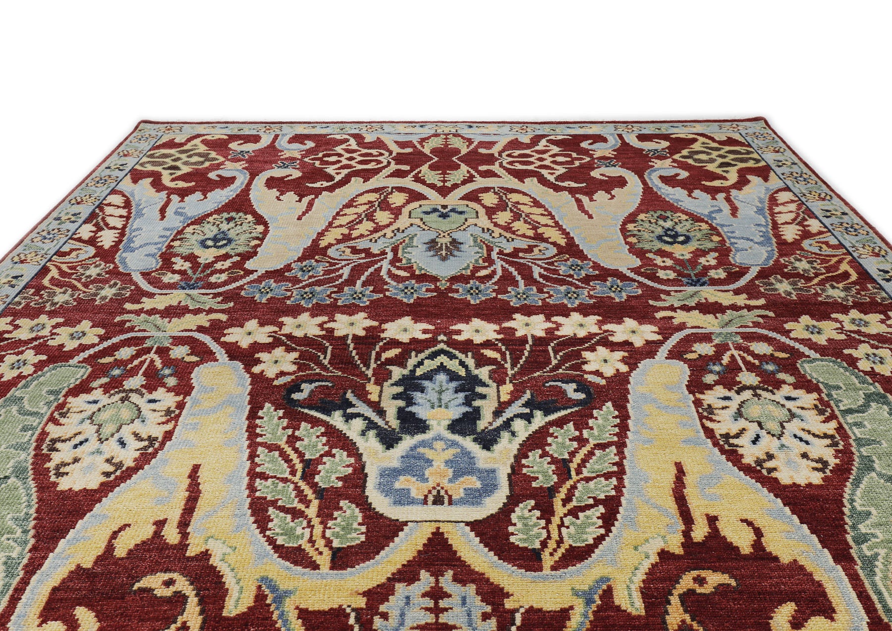 Wine Mint 9x12 Oushak Arts & Crafts Hand Knotted Wool Oriental Area Rug