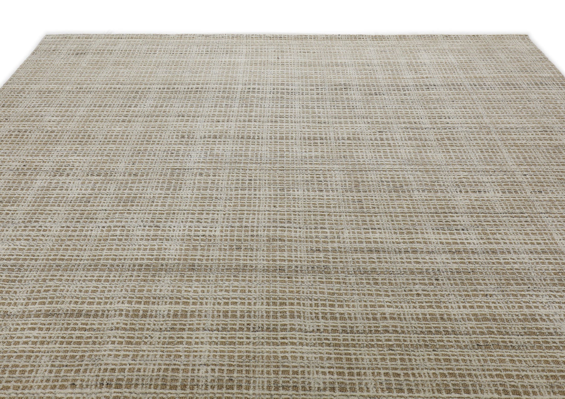 8x10 Tan, Ivory, Color Hand Loomed  Wool & Jute Modern & Contemporary Oriental Rug