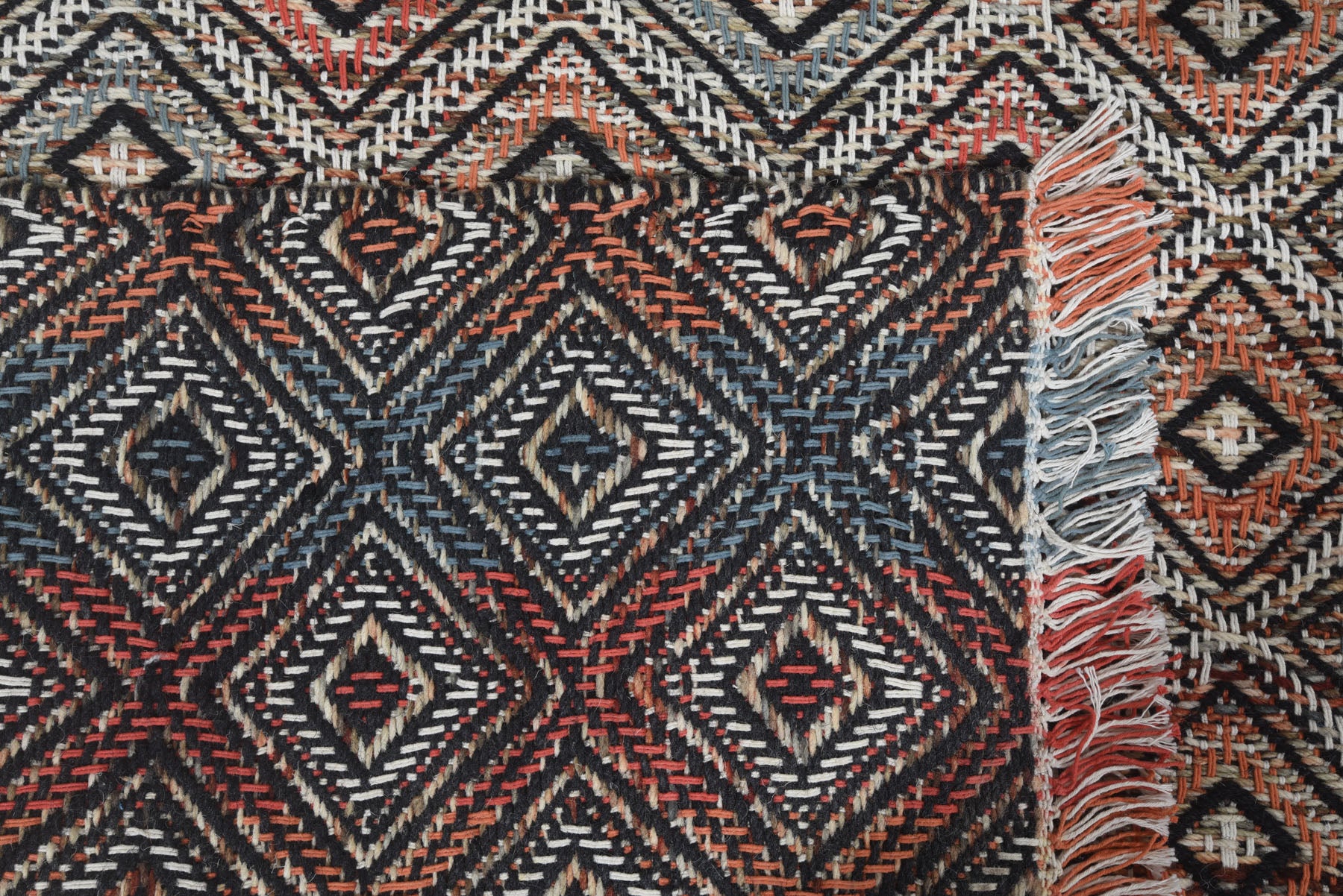 Multi Size Black Coral Ivory Color Hand Woven  Wool Modern & Contemporary Oriental Rug
