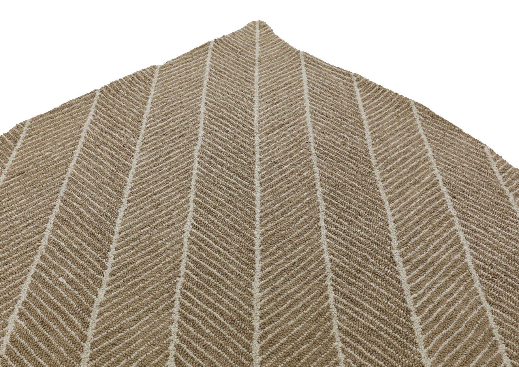 Multi Size Tan Beige Color Hand Hooked Leaf Jute loop Contemporary Oriental Rug
