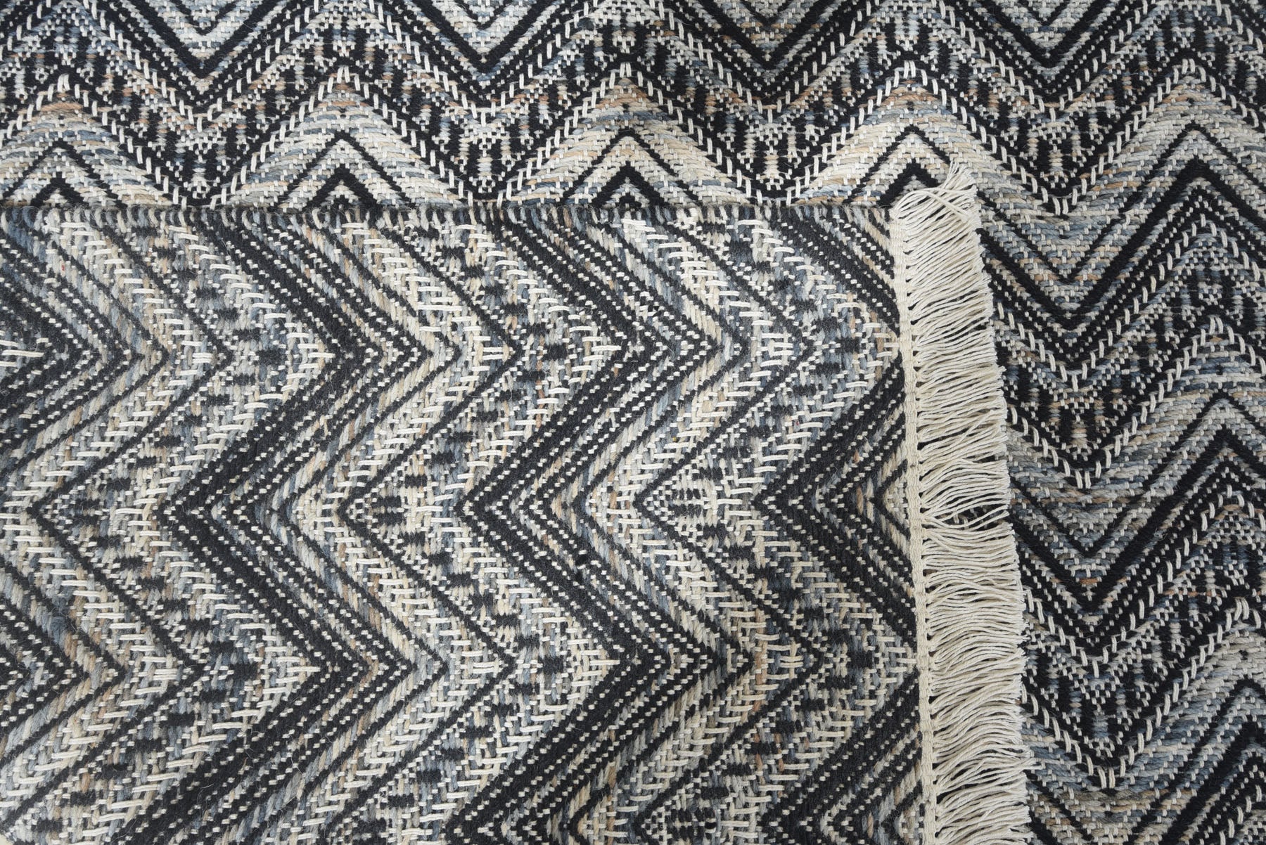 Multi Size Black Slate Gray Ivory Color Hand Woven  Wool Modern & Contemporary Oriental Rug