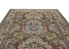 5x8 Moss, Gray, Rust Color Hand Knotted Oushak Wool Arts & Crafts Oriental Rug